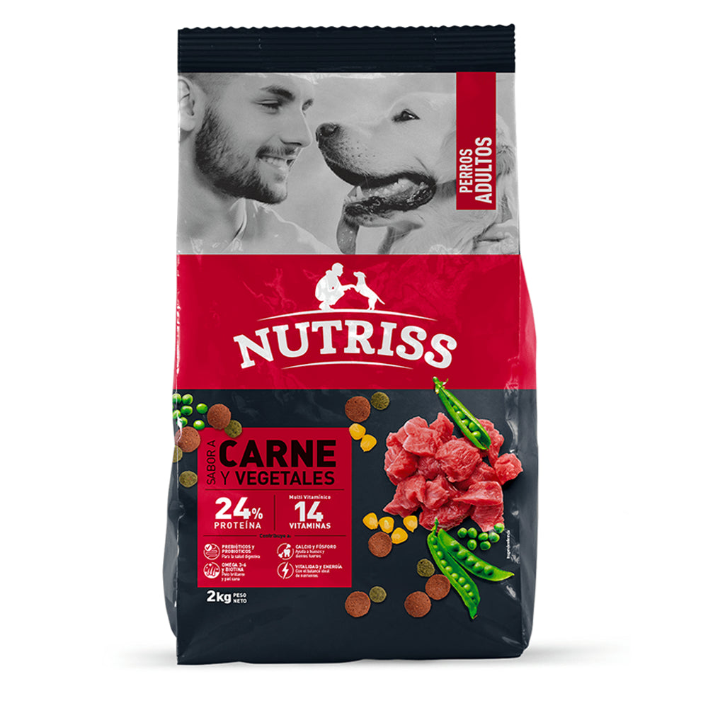 Nutriss Comida para Perro Adulto Sabor a Carne y Vegetales x 3 kg