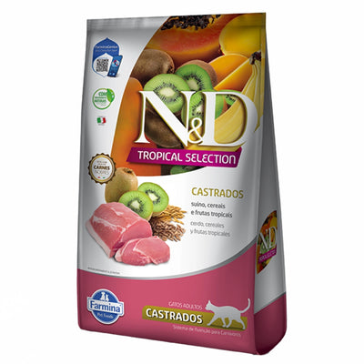 N&D TROPICAL SELECTION Comida para Gatos Adultos Castrados Sabor a Cerdo y Frutas