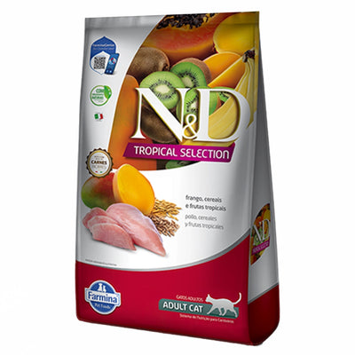 N&D TROPICAL SELECTION Comida para Gatos Adultos Sabor a Pollo y Frutas x 1.5 kg
