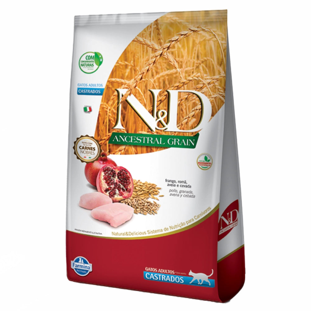 N&D ANCESTRAL Comida para Gatos Adultos Castrados Sabor a Pollo