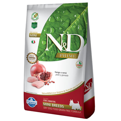 N&D PRIME Comida para Perros Adultos Razas Mini Sabor a Pollo y Granada