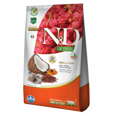 N&D QUINOA Comida para Gatos Skin & Coat Sabor a Pescado