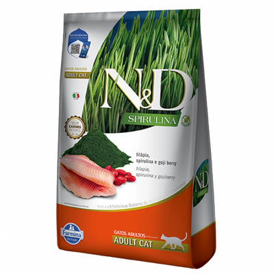 N&D SPIRULINA Comida para Gatos Adultos Sabor a Tilapia x 1,5 kg