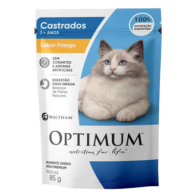 Optimum Comida Húmeda para Gato Castrado Sabor a Pollo x 85 gr