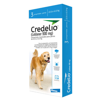 Credelio Perros de 22 a 45 kg - Tableta Masticable Antipulgas y Garrapatas