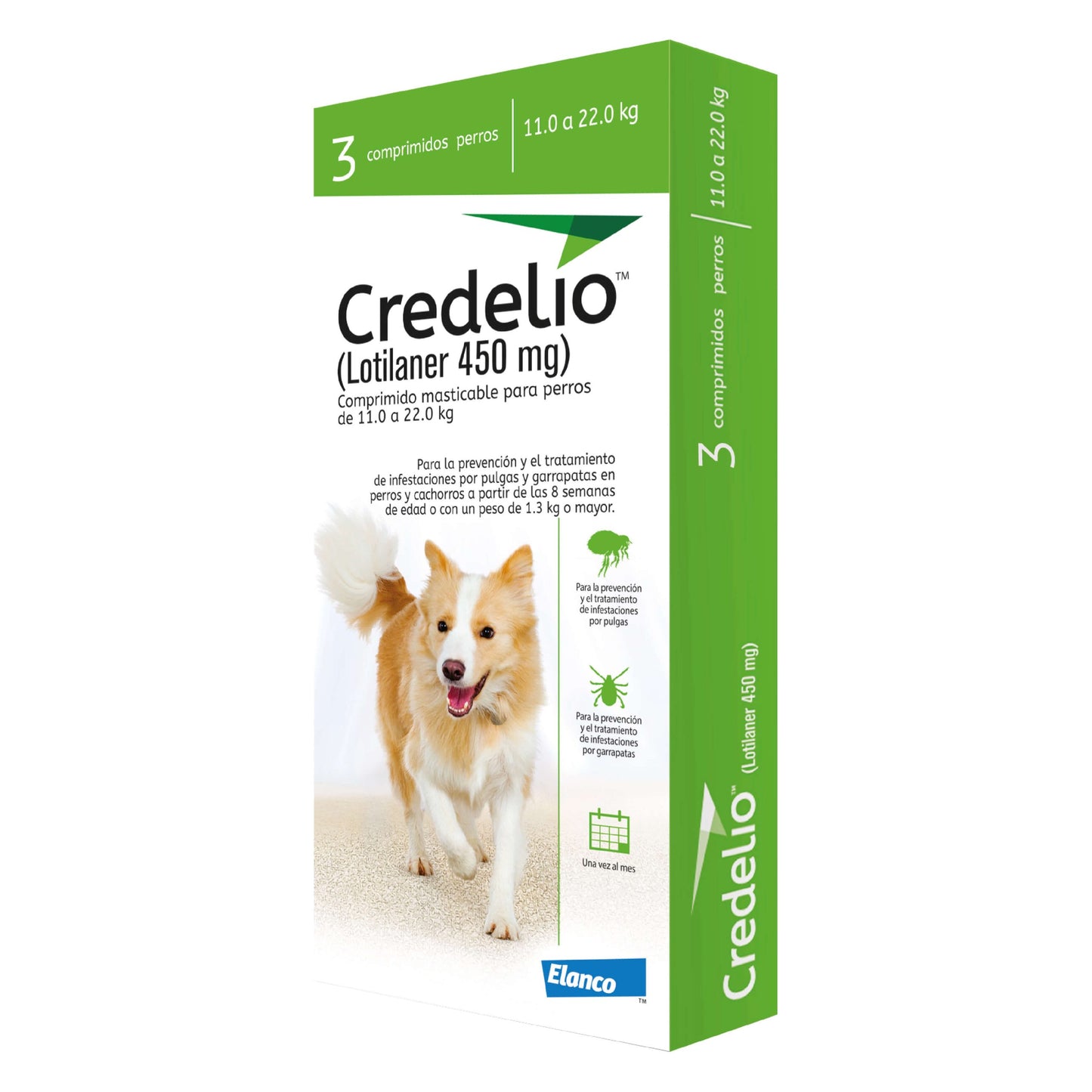 Comprimidos masticables Credelio para perros de 11 a 22 kg.