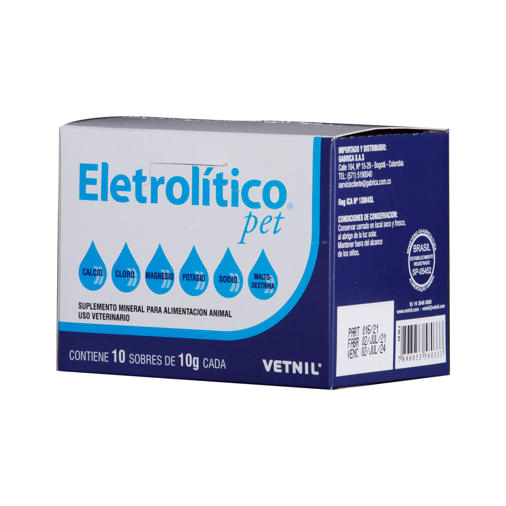 Suplemento Electrolítico Pet Para Perro Y Gato x 10 gr