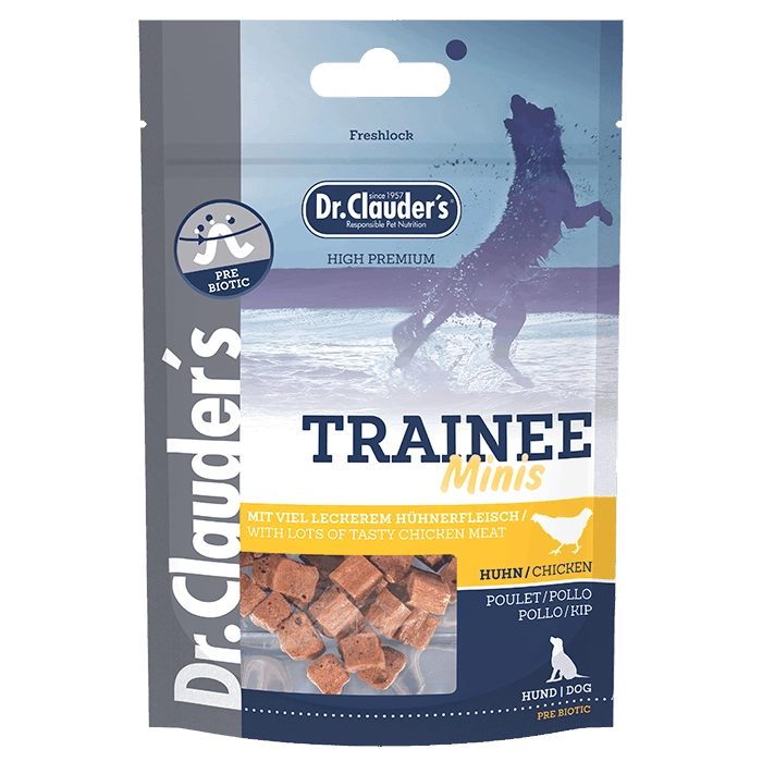 Bolsa de snacks de entrenamiento minis para perros Dr. Clauder's - Pollo 50g