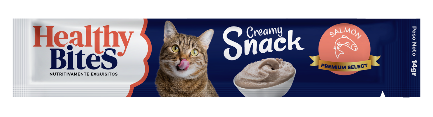 Healthy Bites Snack Cremoso para Gato sabor Salmón x 4 u 56 gr