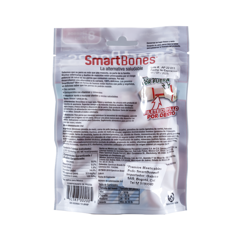 Smartbones Snack Para Perros Mini Pollo x 8 u