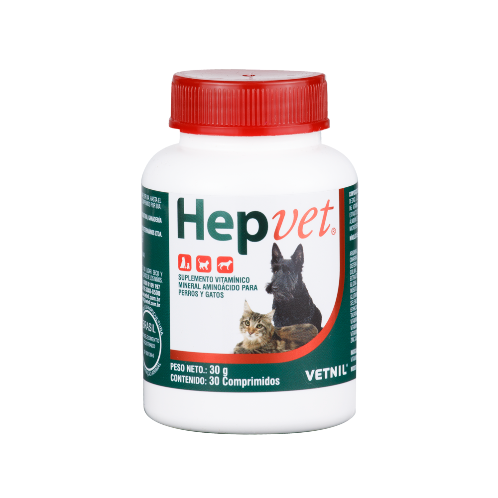 Suplemento Hepvet Para Perro Y Gato x 30 comprimidos