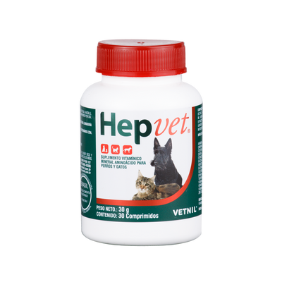 Suplemento Hepvet Para Perro Y Gato x 30 comprimidos