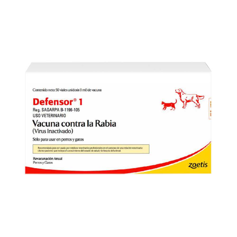 Vacuna Para Perro y Gato Defensor-1 x 1 ML- Rabia