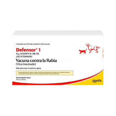 Vacuna Para Perro y Gato Defensor-1 x 1 ML- Rabia
