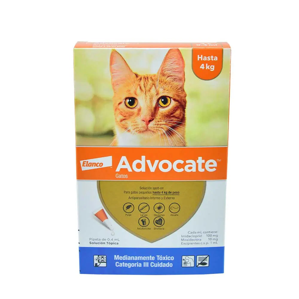Pipetas de Advocate para gatos de 0.4 ml (pack de 3)