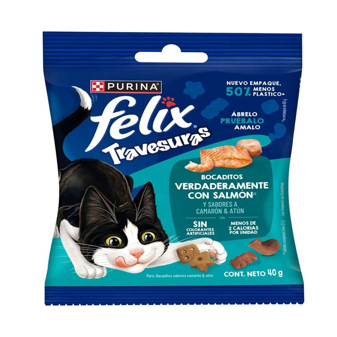 Purina® Felix® Travesuras Bocaditos Salmón x 40 gr