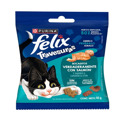 Purina® Felix® Travesuras Bocaditos Salmón x 40 gr