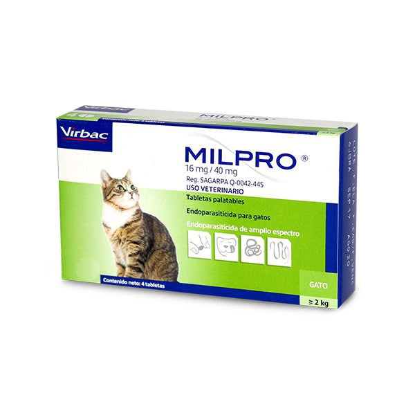 Milpro Gatos Adultos 2-12 Kg x Tableta