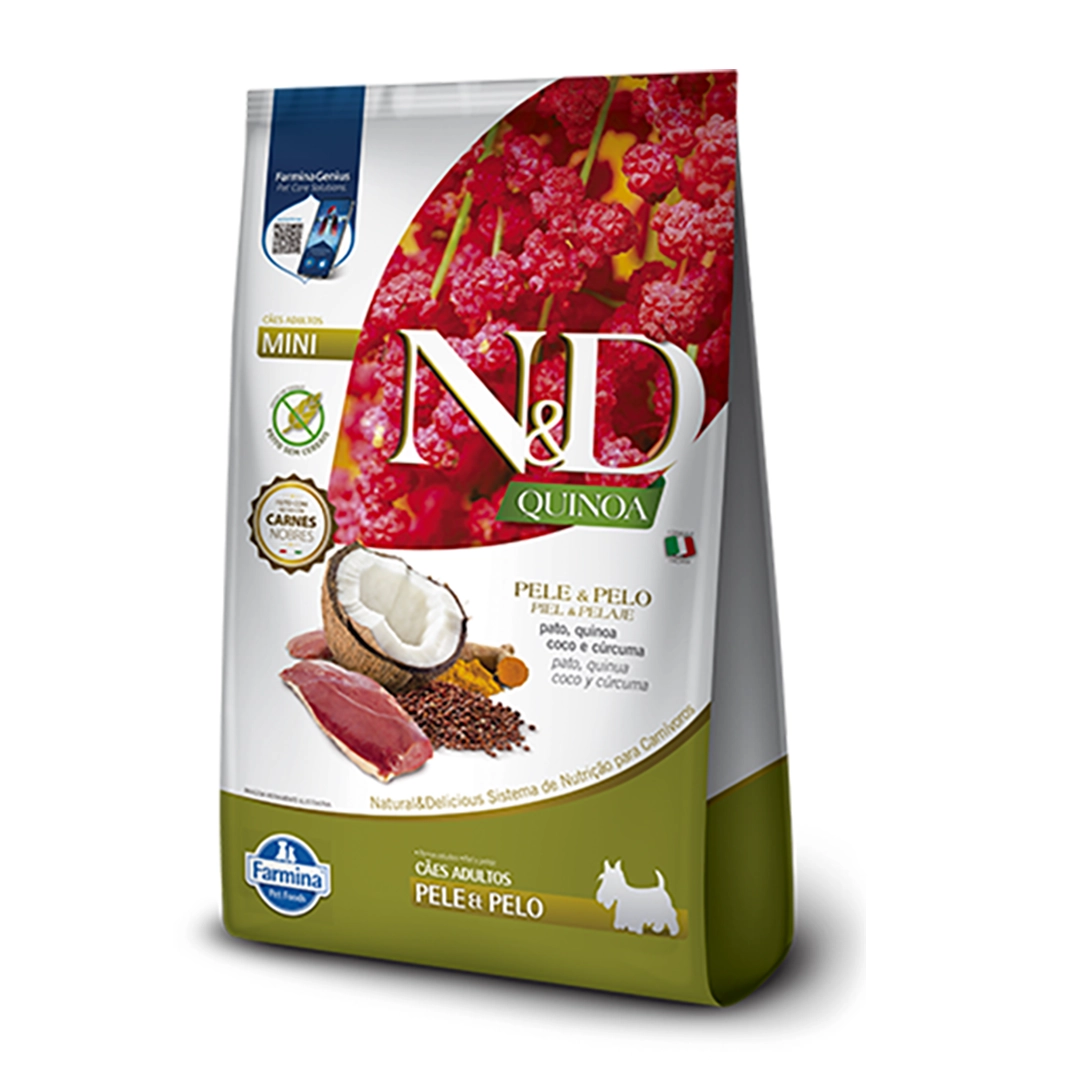 N&D QUINOA Comida para Perros Piel & Pelaje Pato Adulto Mini x 2,5 kg