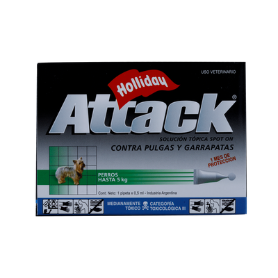 Antiparasitario Externo para Perro Attack x 0,5ml (0 a 5 Kg)