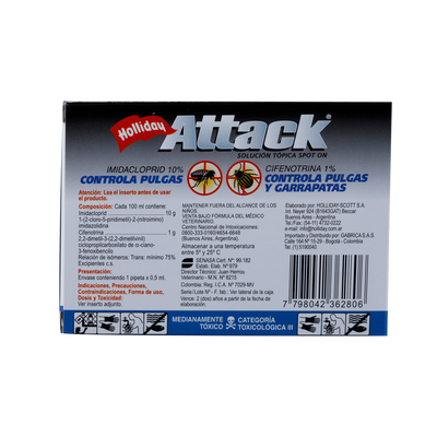 Antiparasitario Externo para Perro Attack x 0,5ml (0 a 5 Kg)