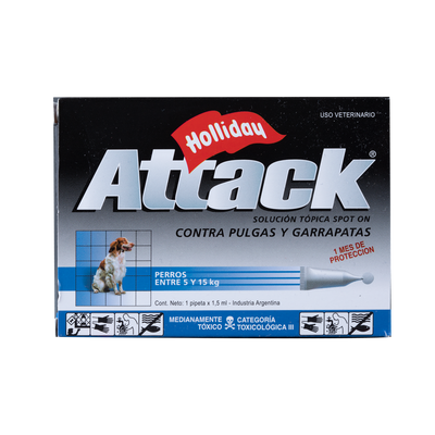 Antiparasitario Externo para Perro Attack x 1,5 ml (5 a 15 Kg)