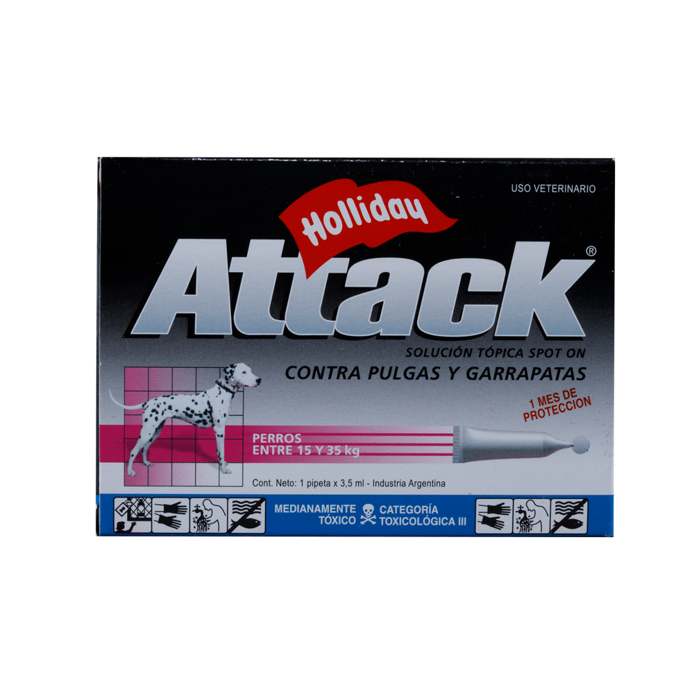 Antiparasitario Externo para Perro Attack x 3,5 ml (15 a 35 Kg)