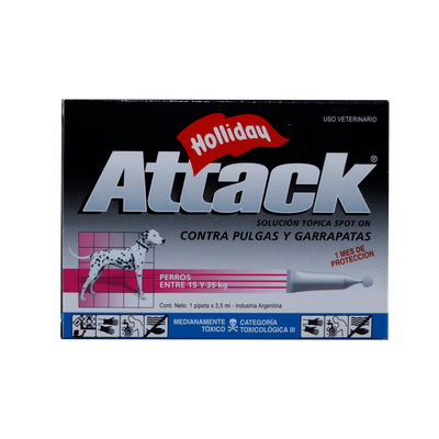 Antiparasitario Externo para Perro Attack x 3,5 ml (15 a 35 Kg)