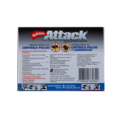 Antiparasitario Externo para Perro Attack x 3,5 ml (15 a 35 Kg)