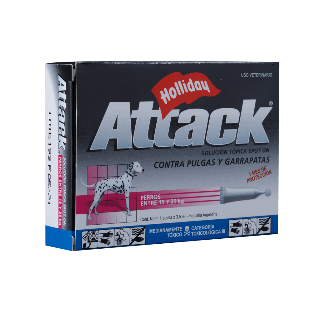 Antiparasitario Externo para Perro Attack x 3,5 ml (15 a 35 Kg)