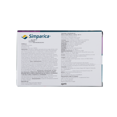 Antiparasitario Externo para Perro Simparica 10 mg (2,5 a 5 kg) Caja x 1 Tableta