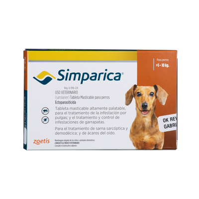 Antiparasitario Externo para Perro Simparica 20 mg (5 a 10 kg) Caja x 1 Tableta