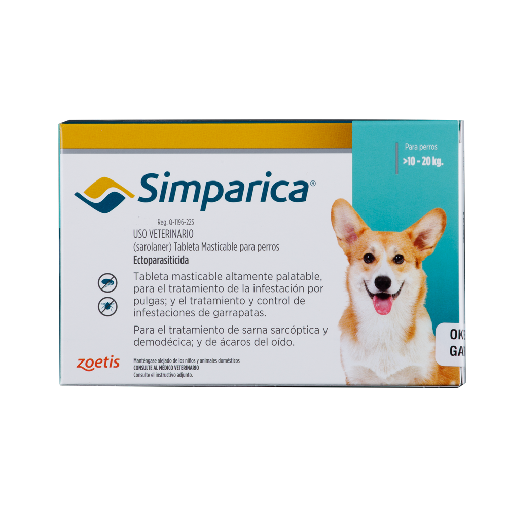 Antiparasitario Externo para Perro Simparica 40 Mg  Caja x 1 Tableta