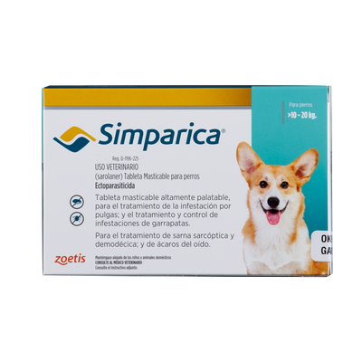Antiparasitario Externo para Perro Simparica 40 Mg  Caja x 1 Tableta