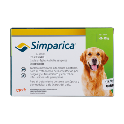 Antiparasitario Externo para Perro Simparica 80 Mg Caja x 1 Tableta