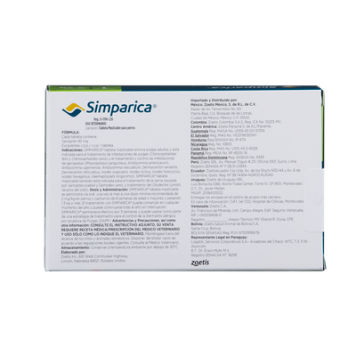 Antiparasitario Externo para Perro Simparica 80 Mg Caja x 1 Tableta