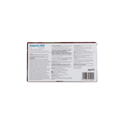 Antiparasitario Interno y Externo para Perro Simparica Trio 20 Kg - 40 Kg x 1 Tableta