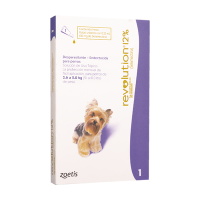 Antiparasitario Revolution Perro 12% x 0,25ml (2,6 a 5 Kg)