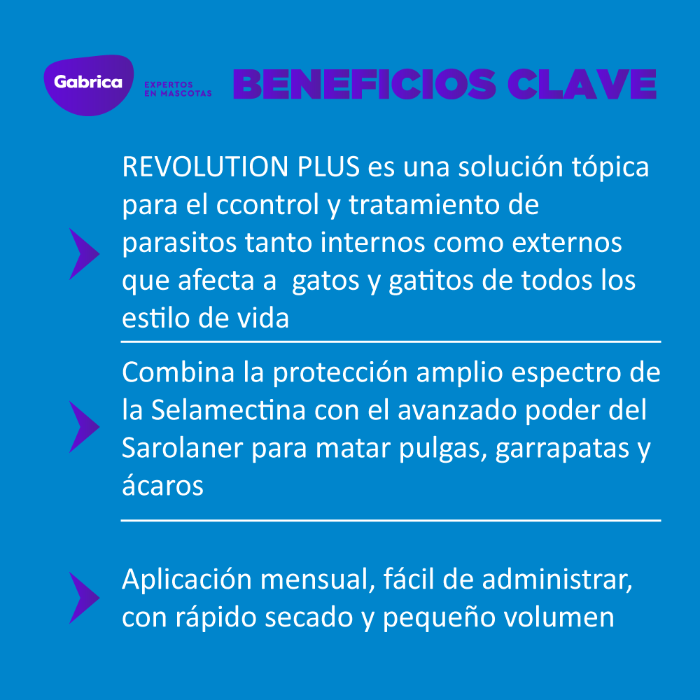 Antiparasitario Revolution Plus Gatos x 0,25ml (1,25 Kg a  2,5 Kg)