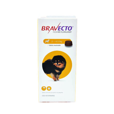 Bravecto Antipulgas y Garrapatas para Perros 2 – 4.5 Kg - Tableta Masticable