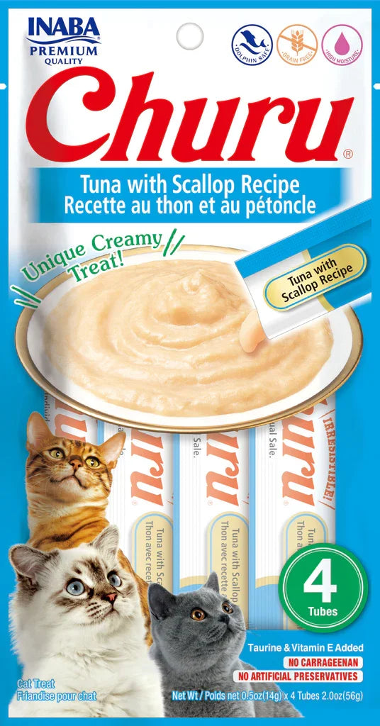Churu Snack para Gatos Sabor a Atún y Vieira x 4 u