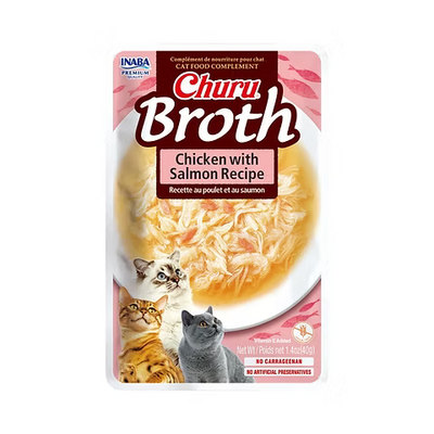 Pouch Churu Broth Chicken Con Salmon Recipe X40Grs