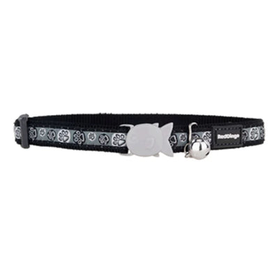 Collar para Gatos Paws de Red Dingo, con clip pez de seguridad y cascabel integrado