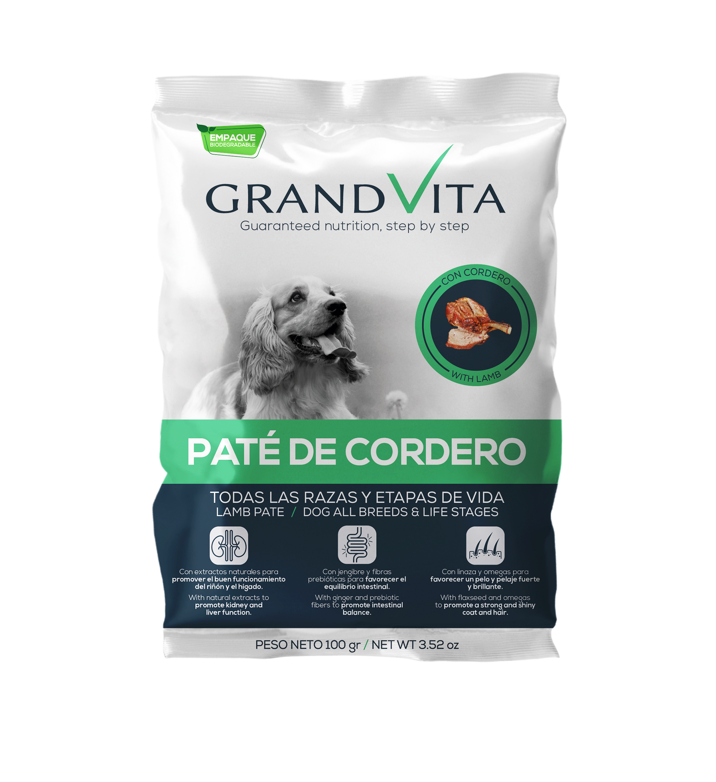 Grand Vita Comida Húmeda para Perro Paté Cordero 100 Gr