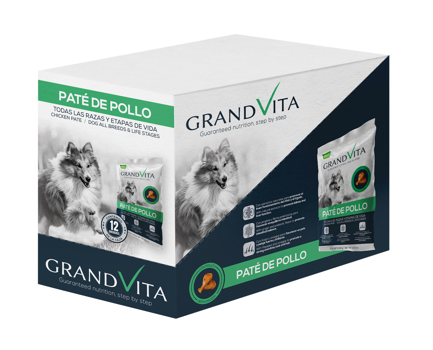 Grand Vita Comida Húmeda para Perro Paté Pollo 100 Gr