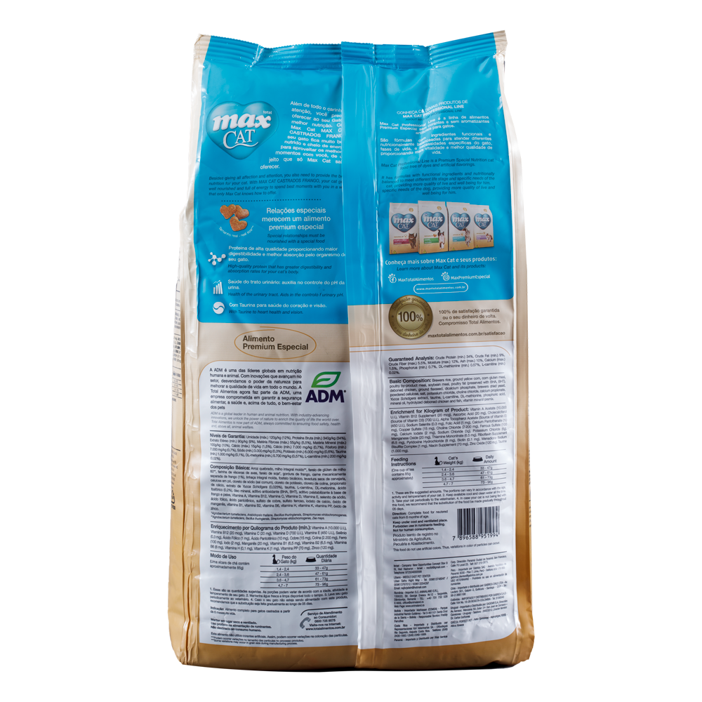 Max Comida para Gatos Castrados Pollo