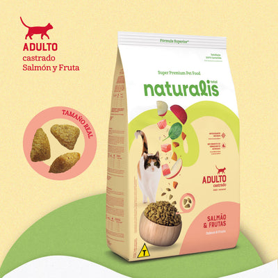 Naturalis Comida para Gato Adulto Castrado Salmon y Frutas