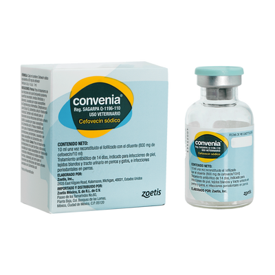 Convenia Antibiótico Perros y Gatos 800 Mg x 10 ml