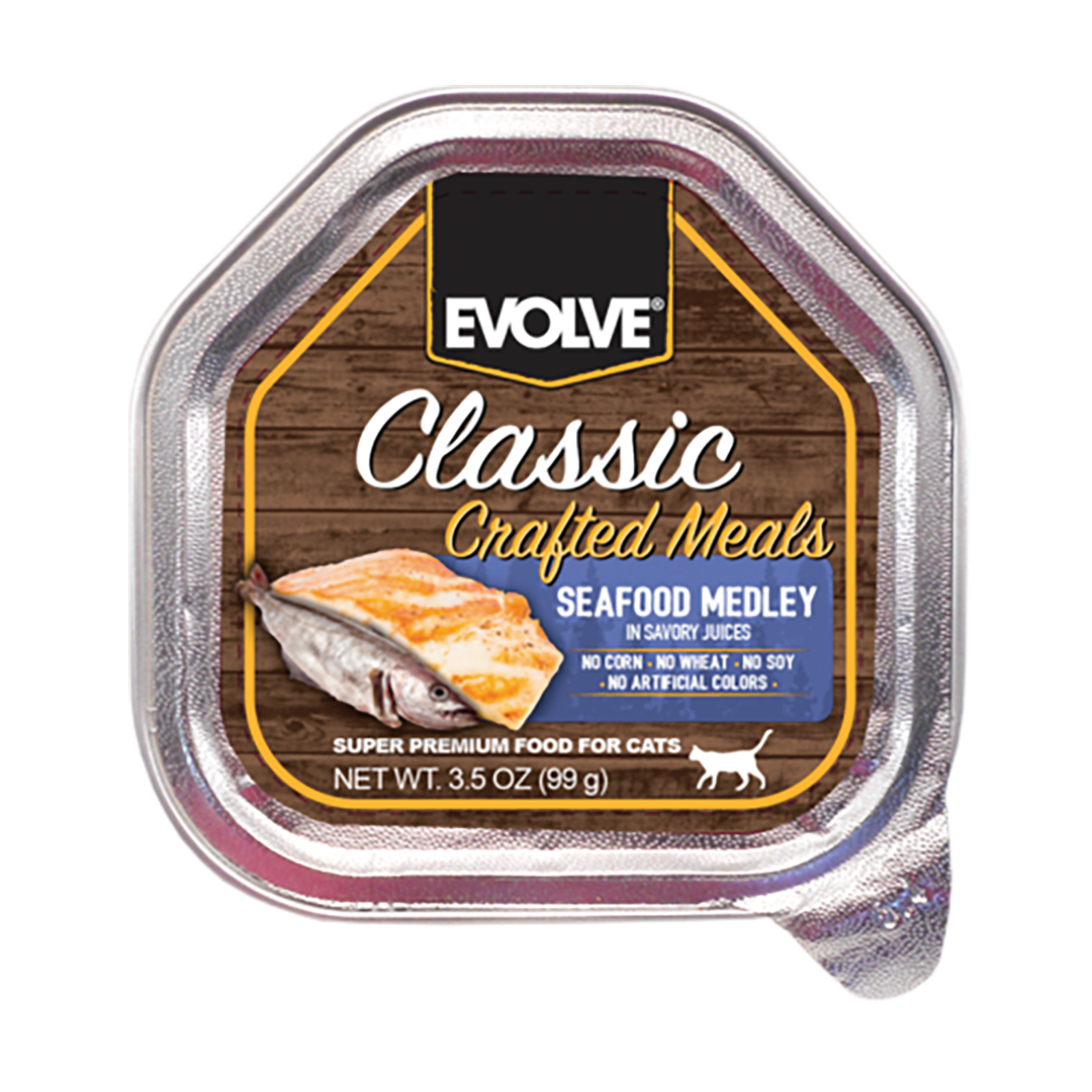 Evolve comida para Gato Classic Crafted Meals Seafood Medley x 3.5 oz