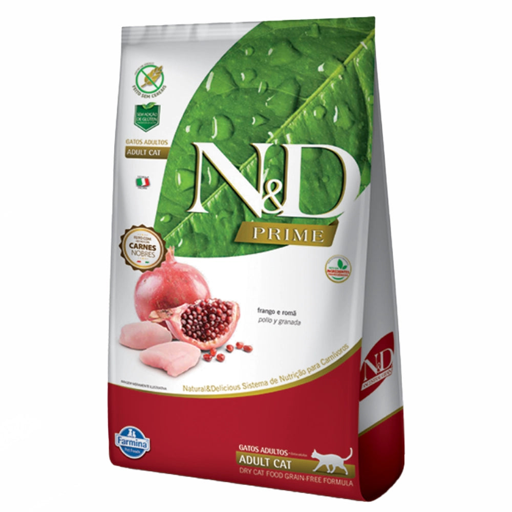 N&D PRIME Comida para Gatos Adultos Sabor a Pollo y Granada